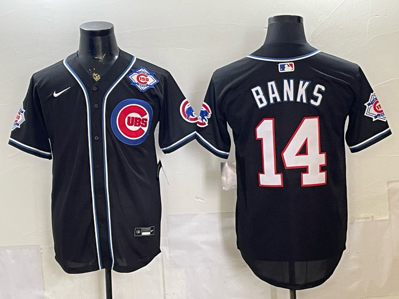 Men 2026 Chicago Cubs #14 banks black Game Nike MLB Jersey 0528002